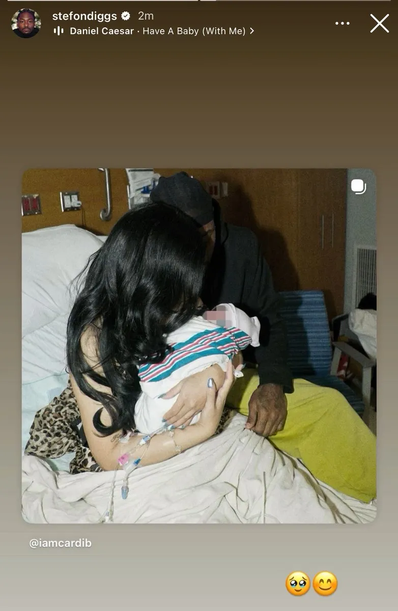 Stefon Diggs with new IG story post a repost of Cardi B and his baby boy  🥰😍
